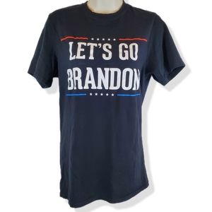 Let's Go Brandon Joe Biden Satire Campaign Short Sleeve T Shirt Top Size S Women
